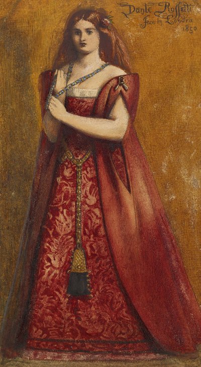 Dressed in Red by Dante Gabriel Charles Rossetti